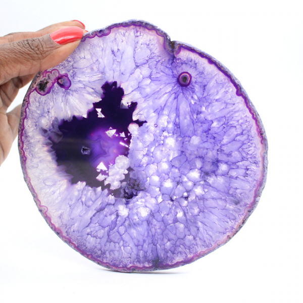 Tranche d'Agate Massive du Brésil, Nuances Violettes