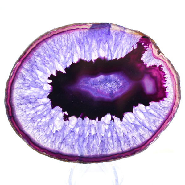 Petite Tranche d'Agate Violette Brésilienne Décorative
