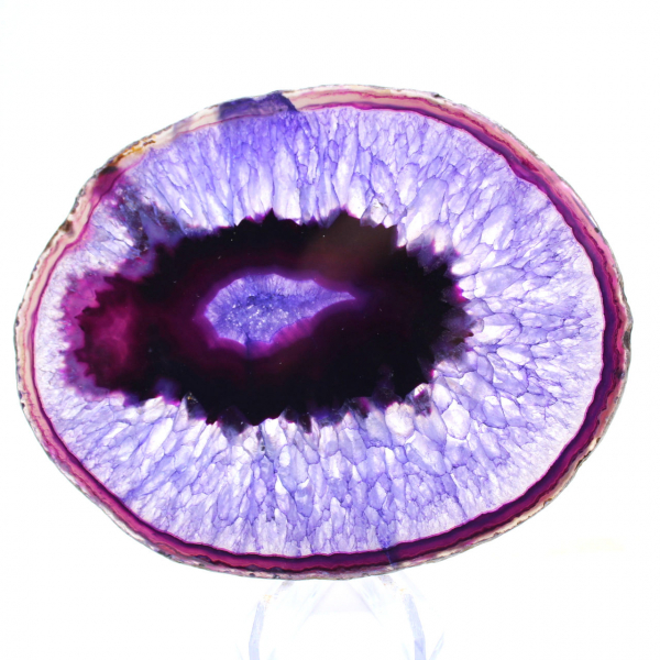 Petite Tranche d'Agate Violette Brésilienne Décorative