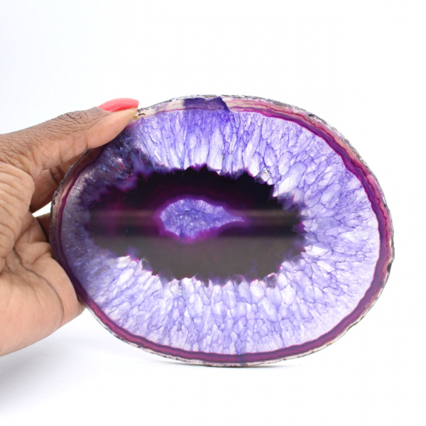 Petite Tranche d'Agate Violette Brésilienne Décorative