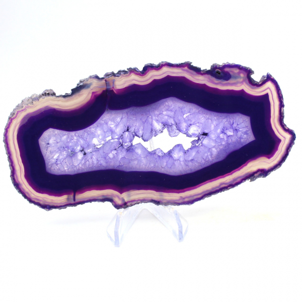 Agate en Tranche Fine, Coloration Violette du Brésil