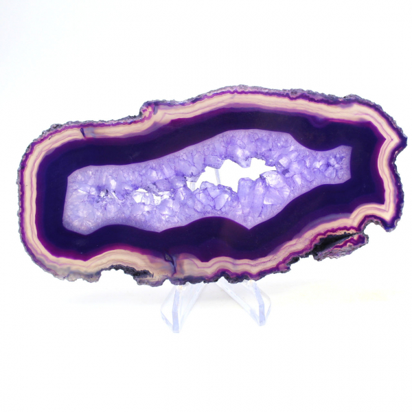 Agate en Tranche Fine, Coloration Violette du Brésil
