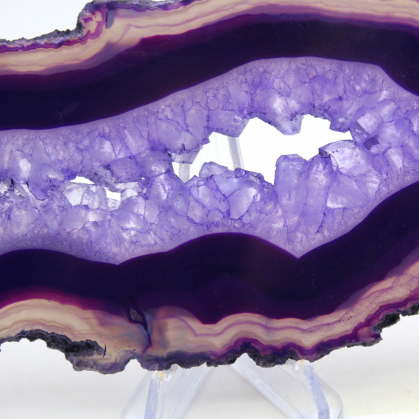 Agate en Tranche Fine, Coloration Violette du Brésil