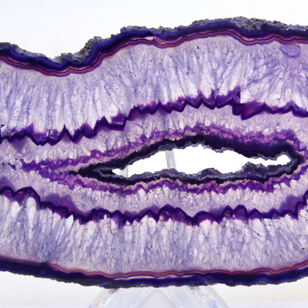 Tranche d'Agate Légère, Teinte Violette de Décoration