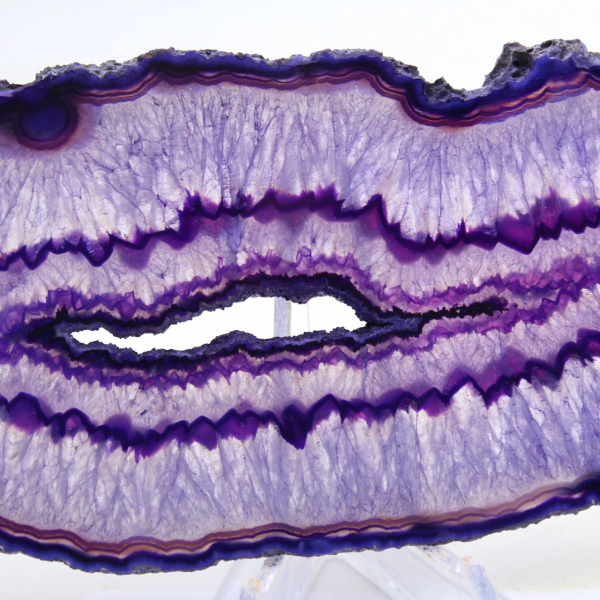 Décoration Minérale : Tranche d'Agate Violette Brésil