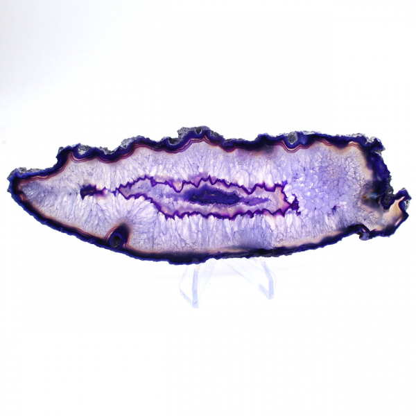 Spécimen d'Agate Allongée Violette du Brésil en Tranche