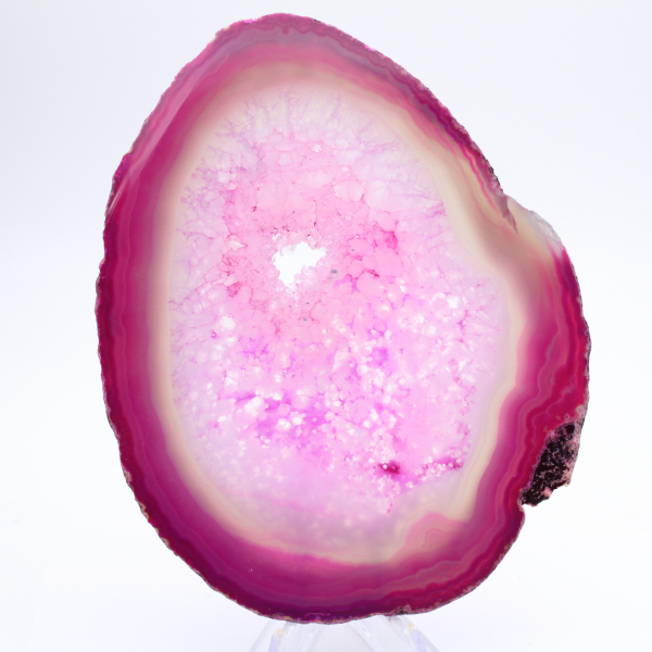 Agate brésilienne teinté rose polie