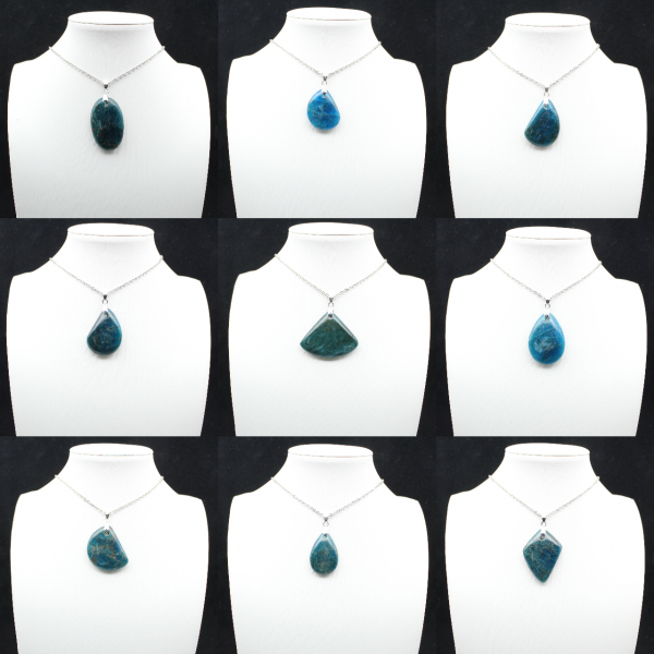 Pendentif en Apatite Bleue de Madagascar - Pierre Naturelle