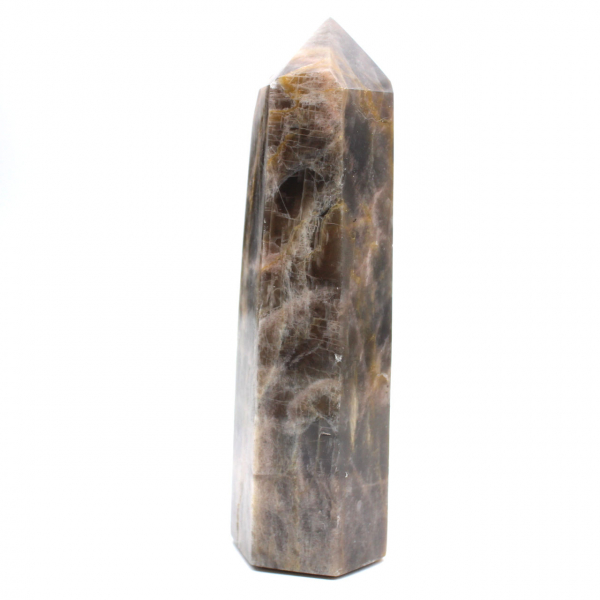 Prisme en Pierre de Lune Noire de Madagascar - Microcline de Collection