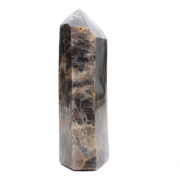 Grand Prisme en Pierre de Lune Noire - Microcline de Madagascar