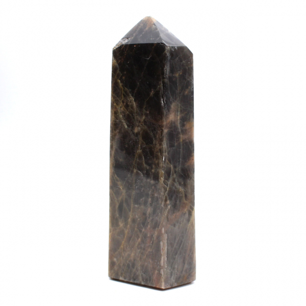 Grand Prisme en Pierre de Lune Noire - Microcline de Madagascar