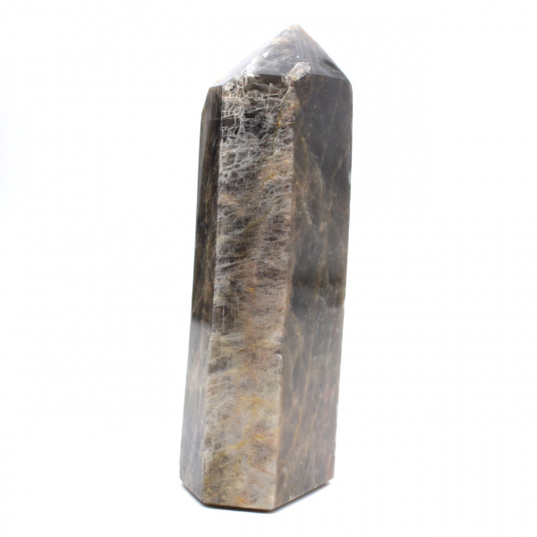 Grand Prisme en Pierre de Lune Noire - Microcline de Madagascar