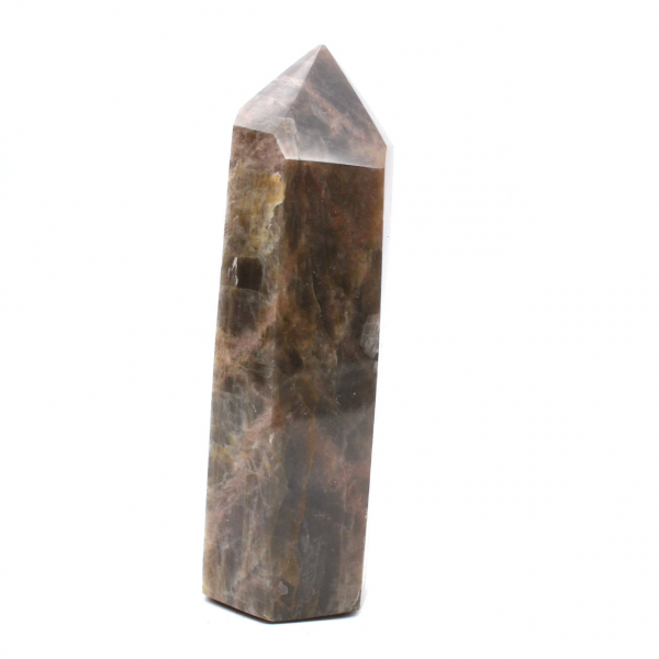 Prisme de Microcline Géométrique - Pierre de Lune Noire de Madagascar