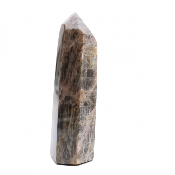 Prisme de Microcline Géométrique - Pierre de Lune Noire de Madagascar