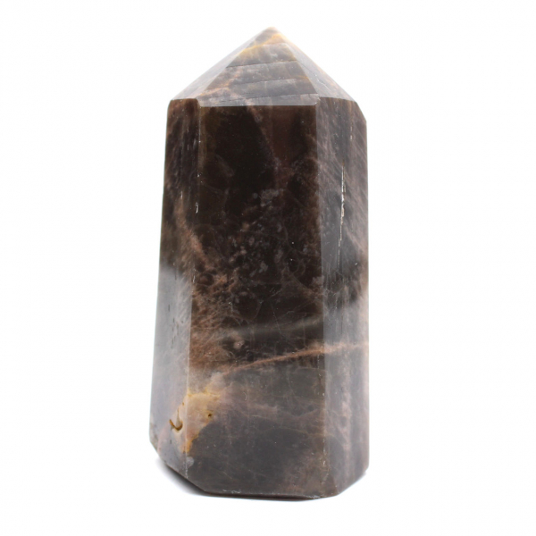 Prisme en Pierre de Lune Noire de Madagascar - Microcline dense