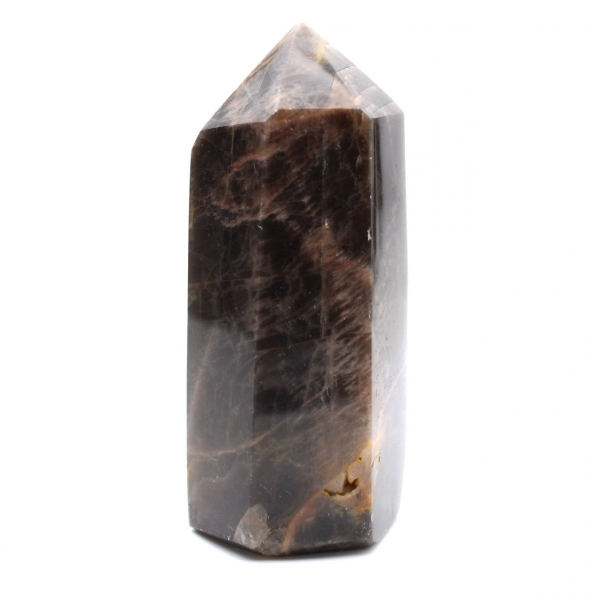 Prisme en Pierre de Lune Noire de Madagascar - Microcline dense