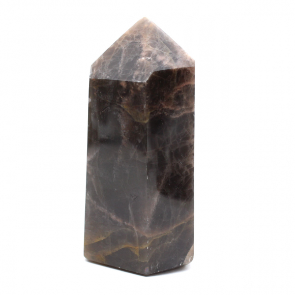 Prisme en Pierre de Lune Noire de Madagascar - Microcline dense