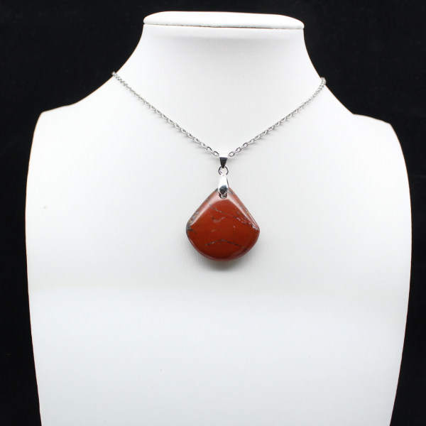 Pendentif Carré Jaspe Rouge