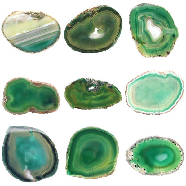 Tranche d'agate verte naturelle – Pièce décorative 250 g