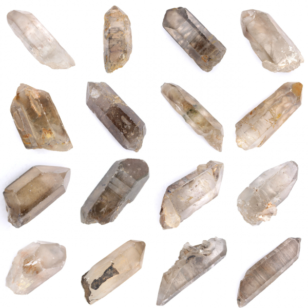 Cristal de quartz fumé bi-terminé