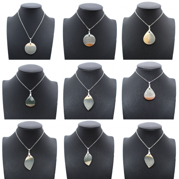 Pendentif rond jaspe imprimé