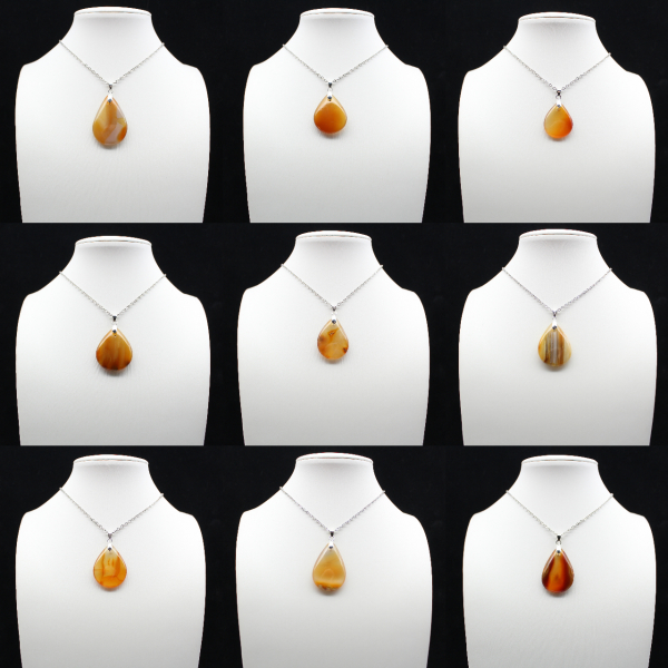 Pendentif goutte en cornaline