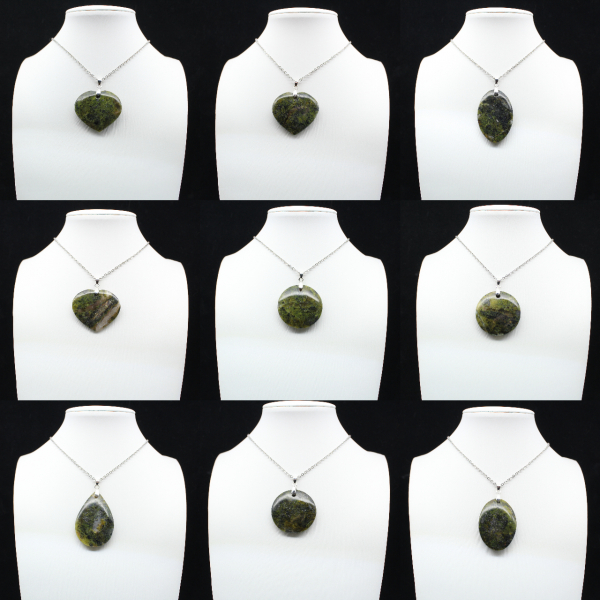 Pendentif Rond en opale verte