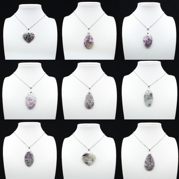 Pendentif Goutte en Lépidolite