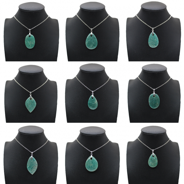 Pendentif amazonite de forme ovale