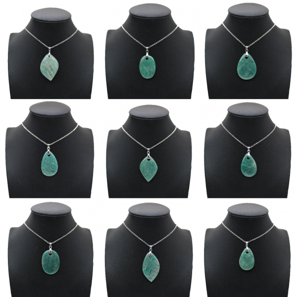 Pendentif amazonite de forme ovale
