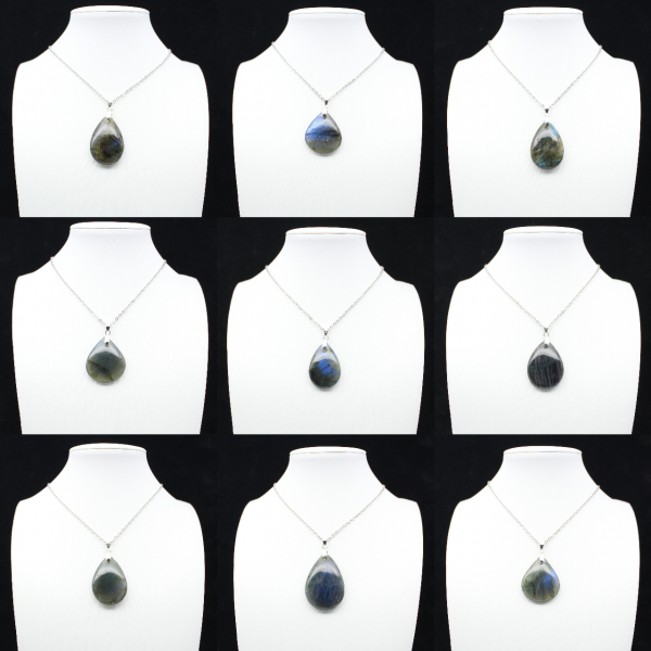 Pendentif goutte en labradorite
