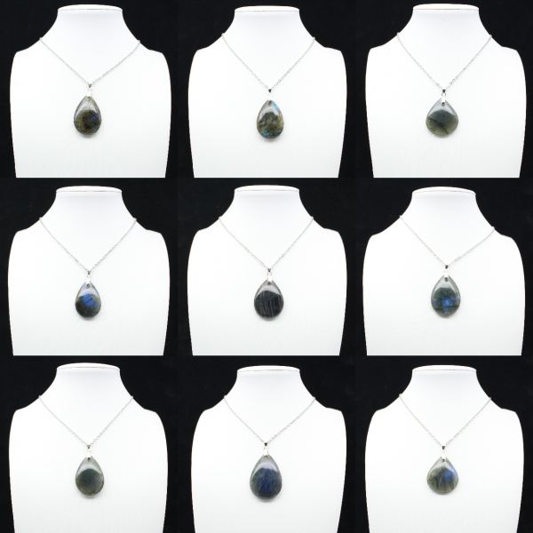 Pendentif goutte en labradorite