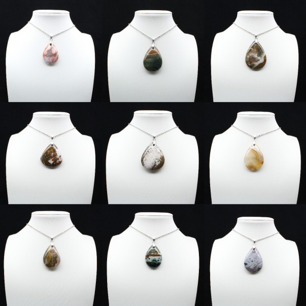 Pendentif goutte en jaspe impérial