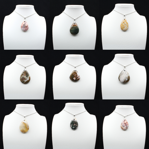 Pendentif goutte en jaspe impérial