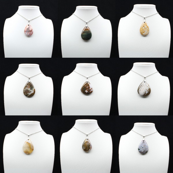 Pendentif goutte en jaspe impérial