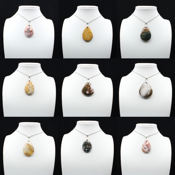 Pendentif goutte en jaspe impérial