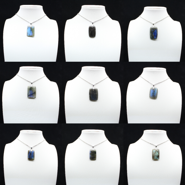 Pendentif rectangle en labradorite