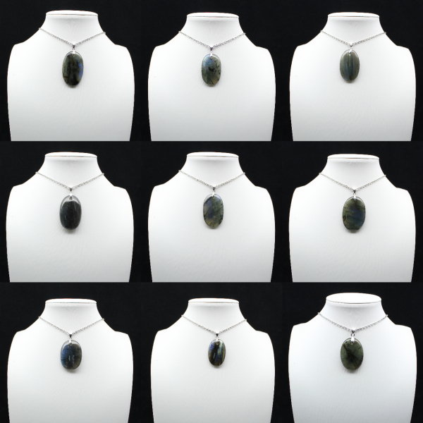 Pendentif ovale en Labradorite