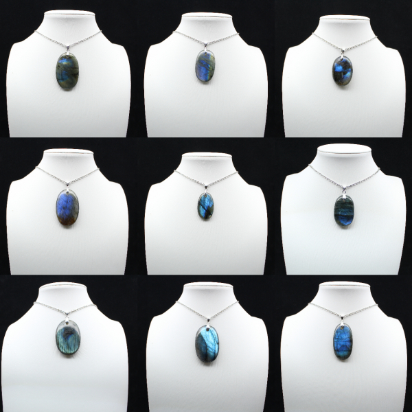 Pendentif ovale en Labradorite