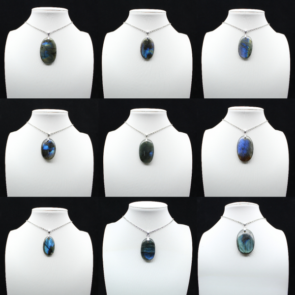Pendentif ovale en Labradorite