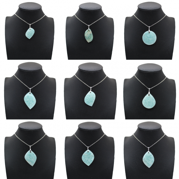 Pendentif amazonite de forme ronde