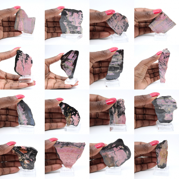 Rhodonite tranche polie de qualité pour décoration