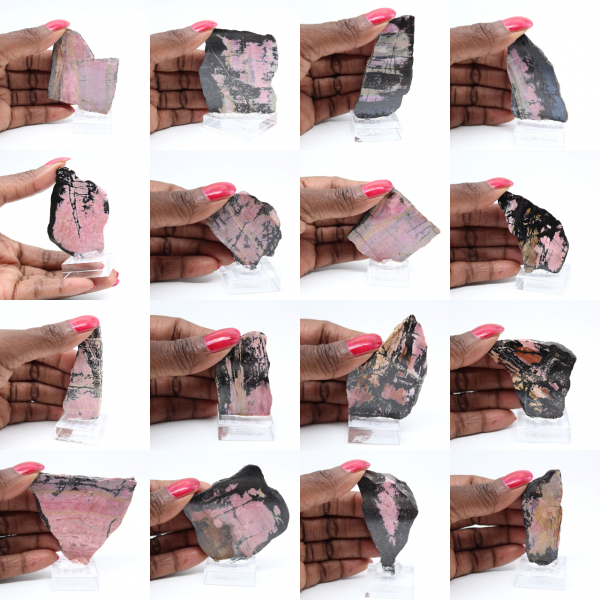 Rhodonite tranche polie de qualité pour décoration