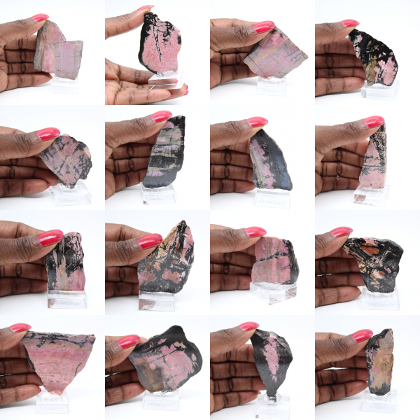 Rhodonite tranche polie de qualité pour décoration