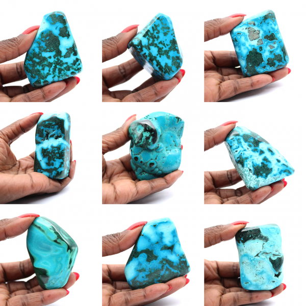 Pierre polie en Chrysocolle Congo