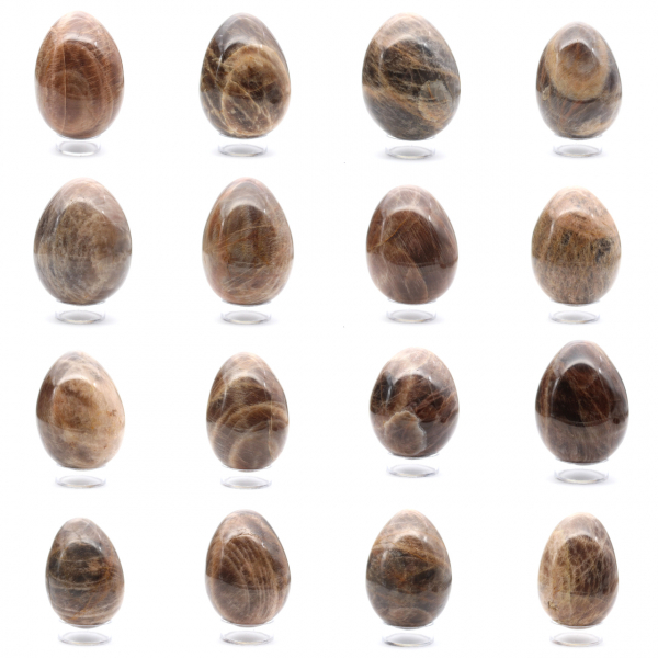 Pierre de Lune Noire - Œuf Microcline 455g