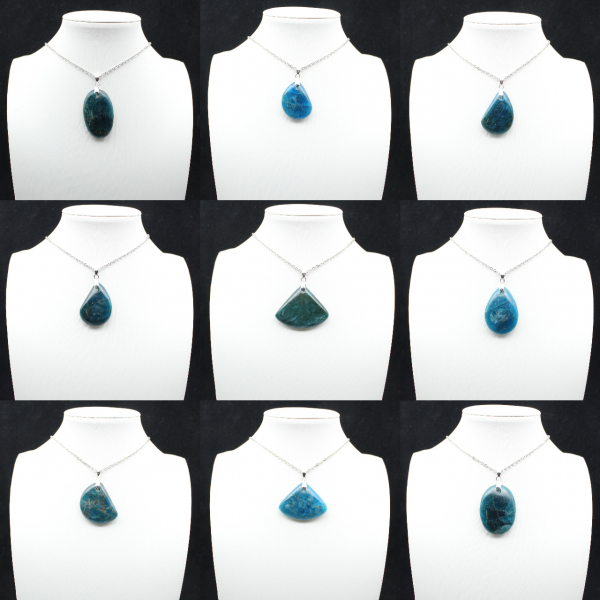 Pendentif en Apatite Bleue de Madagascar - Pierre Naturelle