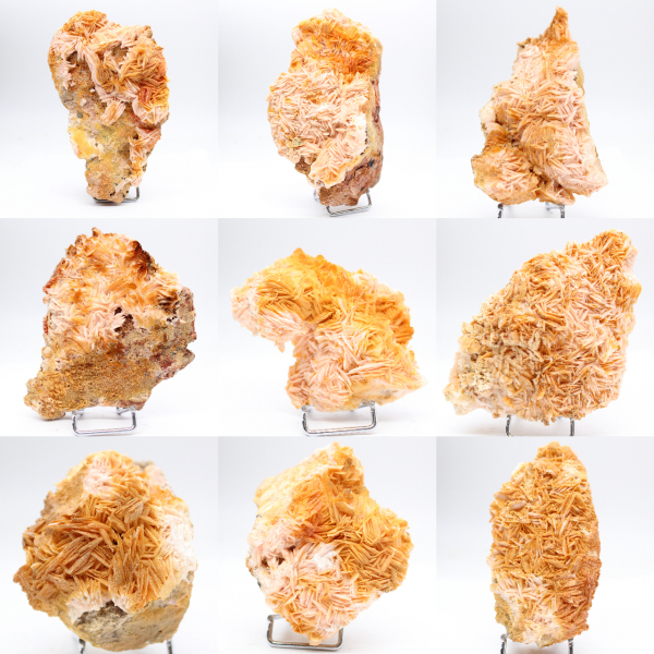 Spécimen de barytine orange marocaine en cristaux naturels