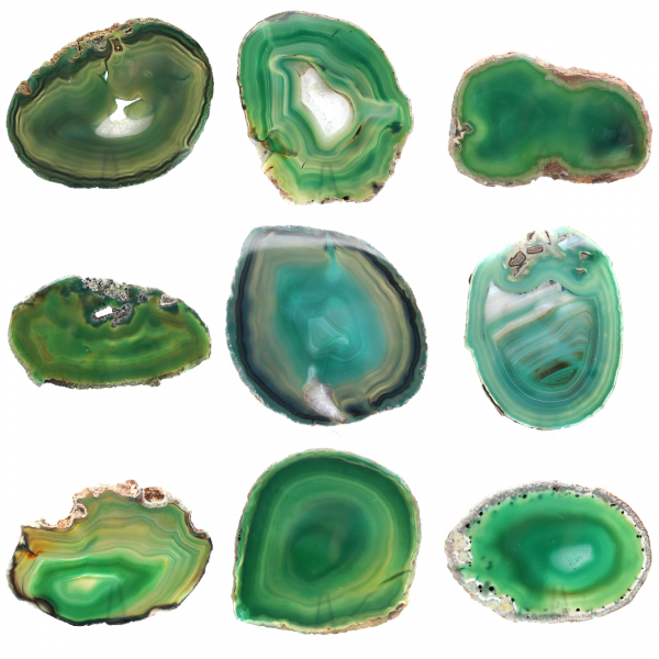 Tranche d'agate verte naturelle – Pièce décorative 250 g