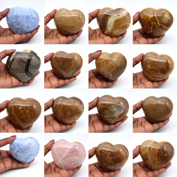 Coeur en calcite bleue